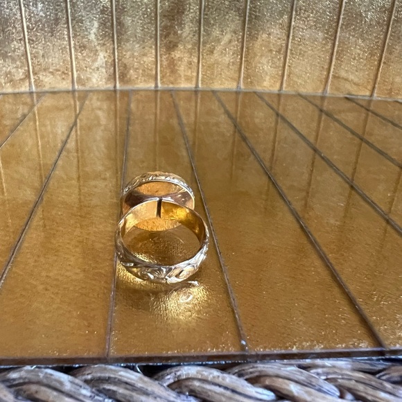 Vtg Italian antique women’s button ring signet ring Venice, Italy - Picture 8 of 15